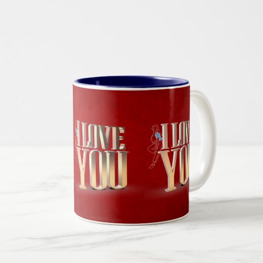 Valentinstag Red 3D I Liebe Sie Zweifarbige Tasse (VorderseiteRechts)