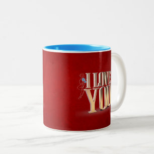 Valentinstag Red 3D I Liebe Sie Zweifarbige Tasse