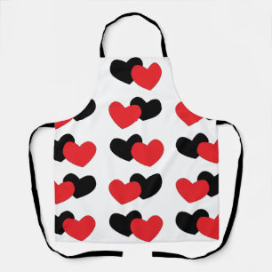Valentinstag Red Black Hearts Valentinstag Schürze