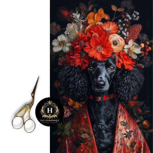 Valentinstag Red Floral Poodle Seidenpapier