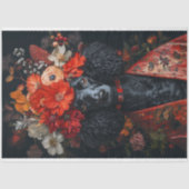 Valentinstag Red Floral Poodle Seidenpapier (Vorderseite)