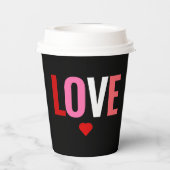 Valentinstag Red Heart Liebe Kaffeepapiere Pappbecher (Rückseite)