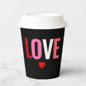 Valentinstag Red Heart Liebe Kaffeepapiere Pappbecher (Vorderseite)