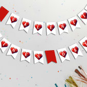 Valentinstag Red Heart Wimpelkette