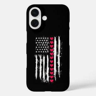 Valentinstag Red Hearts USA iPhone 16 Hülle
