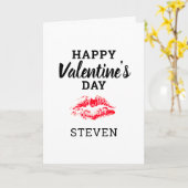 Valentinstag Red Kiss Boyfriend Personalisiert Karte (Gelbe Blume)