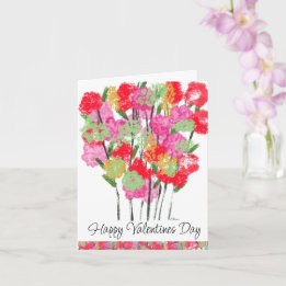 Valentinstag Red Pink Blume Bouquet Karte