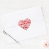 Valentinstag Red Pink Hearts Individuelle Name Herz-Aufkleber (Umschlag)