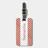 Valentinstag Red Strips Gepäckmarke Gepäckanhänger (Vorderseite vertikal)