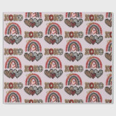 Valentinstag Regenbogen XOXO Geschenkpapier (Flach)