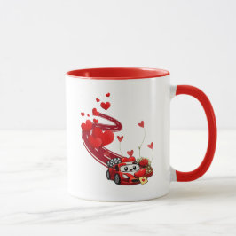Valentinstag-Rennfahrer-Design süße Tasse