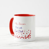 Valentinstag-Rennfahrer-Design süße Tasse (Vorderseite Links)