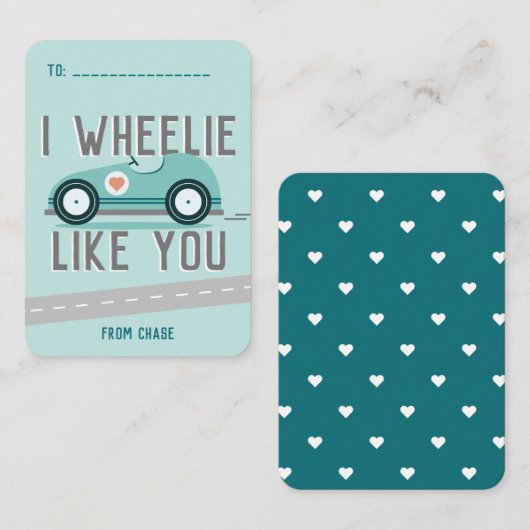 Valentinstag-Rennrad-Karte im Klassenzimmer Mitteilungskarte (Vorne/Hinten)