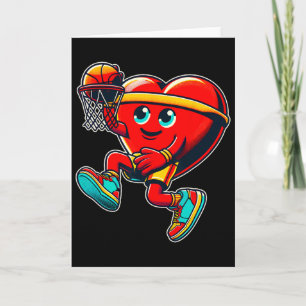Valentinstag Retro-Herz Basketballspieler Slam Karte
