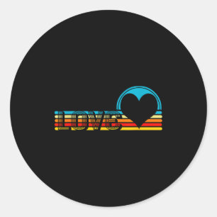 Valentinstag Retro-Liebe Regenbogen Herz  Runder Aufkleber