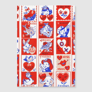 Valentinstag Retro-Liebe Umarmungen Süßes Muster Magnetkarte