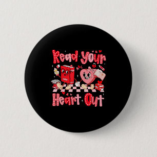 Valentinstag Retro Lies Deinen Herzens Lehrer Mädc Button