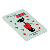 Valentinstag Retro Mitteljahrskatze Magnet (Rechte Seite)
