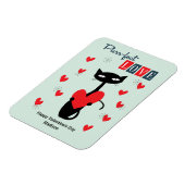 Valentinstag Retro Mitteljahrskatze Magnet (Linke Seite)