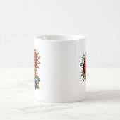 Valentinstag | Retro-Pop-Art Personalisiert Kaffeetasse (Mittel)