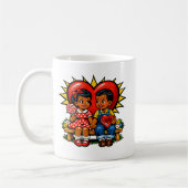 Valentinstag | Retro-Pop-Art Personalisiert Kaffeetasse (Links)