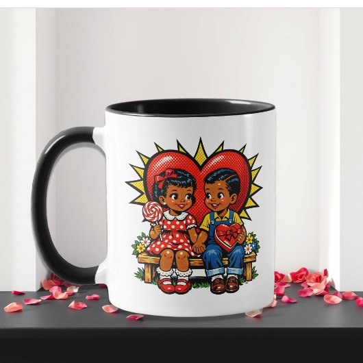 Valentinstag | Retro-Pop-Art Personalisiert Tasse