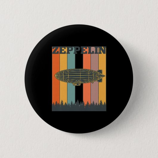 Valentinstag Retro-Zeppelin Vintage-Luftschiff 70e Button (Vorderseite)