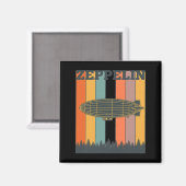 Valentinstag Retro-Zeppelin Vintage-Luftschiff 70e Magnet (Vorderseite/Rückseite)