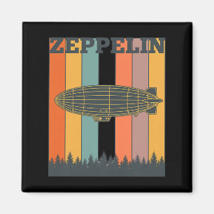 Valentinstag Retro-Zeppelin Vintage-Luftschiff 70e Magnet