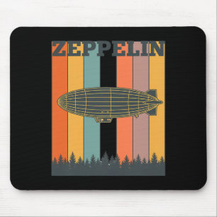 Valentinstag Retro-Zeppelin Vintage-Luftschiff 70e Mousepad