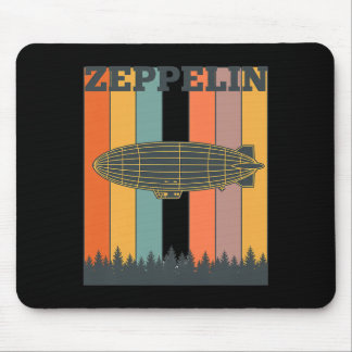 Valentinstag Retro-Zeppelin Vintage-Luftschiff 70e Mousepad