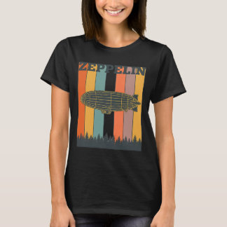 Valentinstag Retro-Zeppelin Vintage-Luftschiff 70e T-Shirt