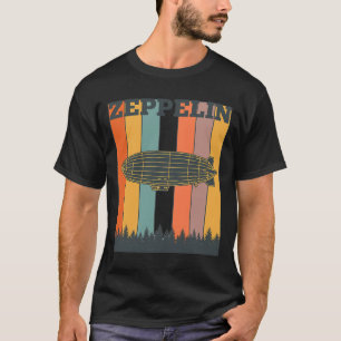 Valentinstag Retro-Zeppelin Vintage-Luftschiff 70e T-Shirt