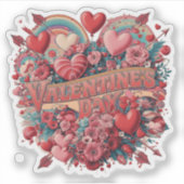 Valentinstag, Retroclipart Aufkleber (Vorderseite)