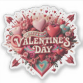 Valentinstag, Retroclipart Aufkleber (Vorderseite)