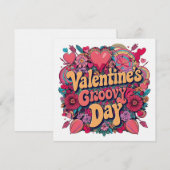 Valentinstag, Retroclipart Einladung (Vorne/Hinten)