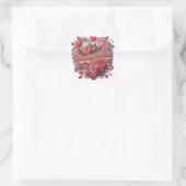 Valentinstag, Retroclipart Quadratischer Aufkleber (Tasche)