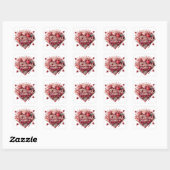 Valentinstag, Retroclipart Quadratischer Aufkleber (Blatt)