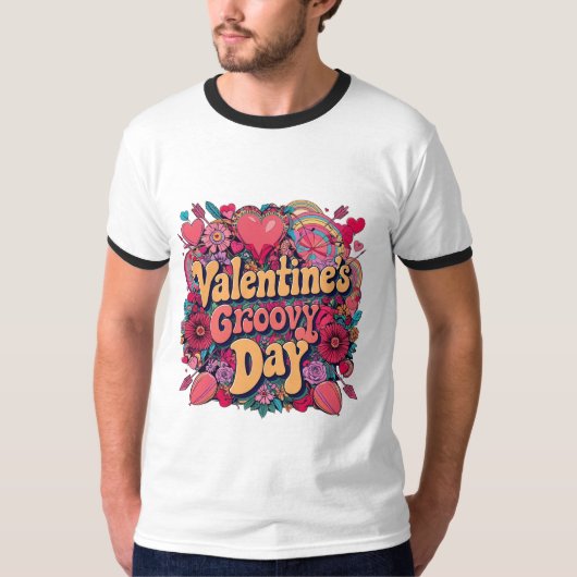 Valentinstag, Retroclipart T-Shirt (Vorderseite)