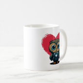 Valentinstag Romantik mit Adorable Owl Groom Kaffeetasse (VorderseiteRechts)