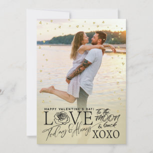 Valentinstag Romantisch Golden Feiertagskarte