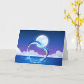 Valentinstag Romantische Delphine Herz Karte (Gelbe Blume)