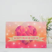 Valentinstag Romantische Liebe Moderne Briefpapier (Stehend Vorderseite)