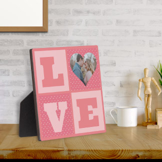 Valentinstag Romantische rosa Liebe Foto Fotoplatte