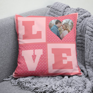 Valentinstag Romantische rosa Liebe Foto Kissen