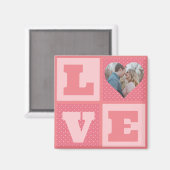 Valentinstag Romantische rosa Liebe Foto Magnet (Vorderseite/Rückseite)