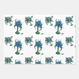 Valentinstag Romantische Rose Cupid Blue Blume Kun Geschenkpapier Set