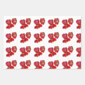 Valentinstag Romantische Rose Herzflora Geschenkpapier Set (Vorderseite 3)