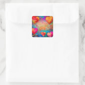 Valentinstag Romantische Vintage Herzen Quadratischer Aufkleber (Tasche)