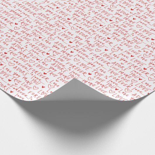 Valentinstag Romantische Worte Geschenkpapier (Ecke)